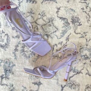 Stylish Lavender Strappy Heels